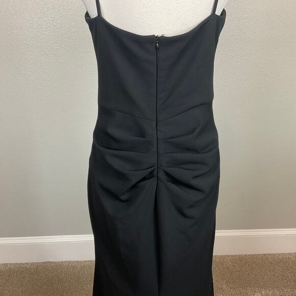 XSCAPE Sleeveless Thigh Slit Long Column Evening Gown Black Size 10 Formal Dress - Picture 9 of 12